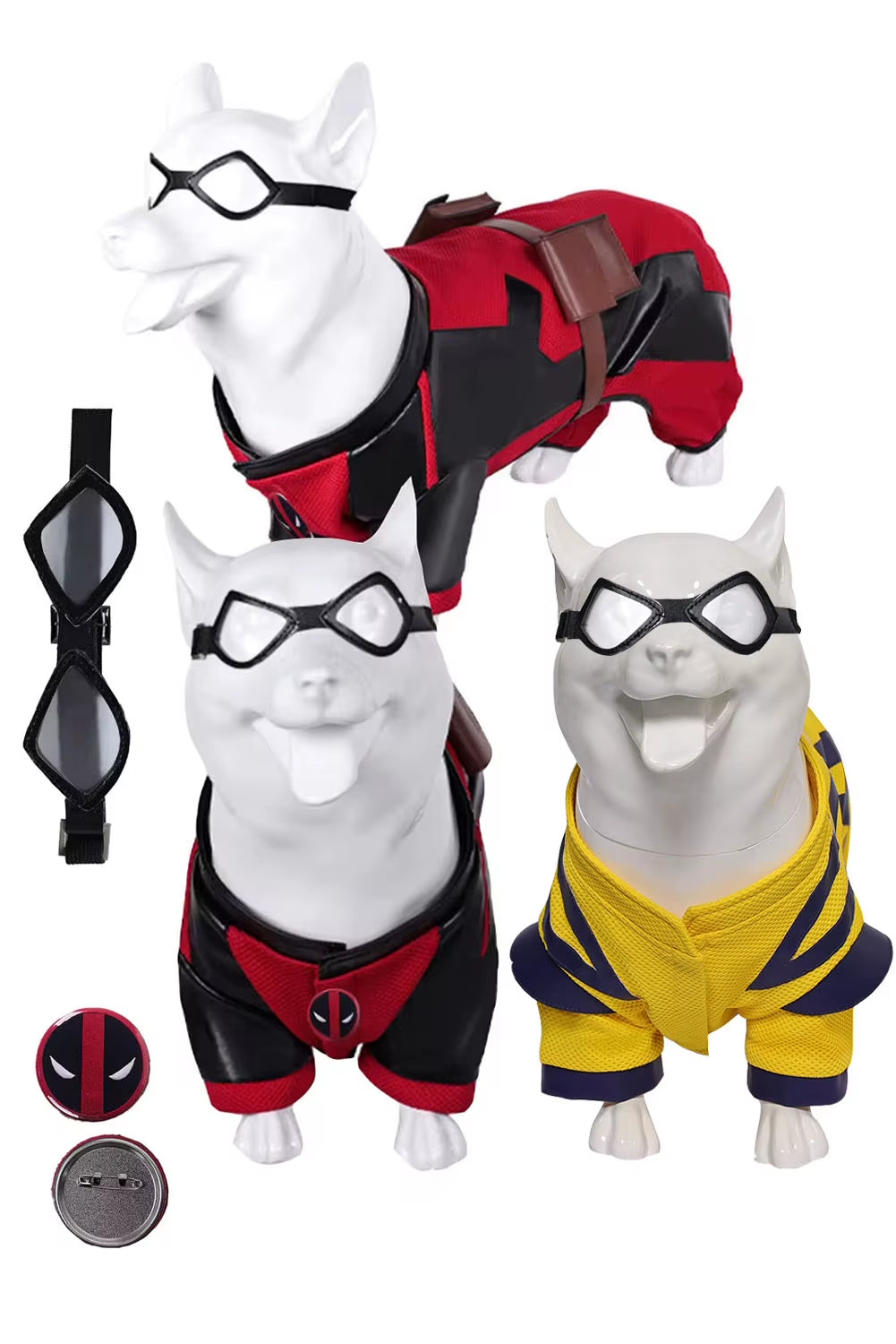 Pet Dog Halloween Costume - Red Pool Outfit with Goggles for Small and Large Dogs