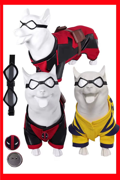 Pet Dog Halloween Costume - Red Pool Outfit with Goggles for Small and Large Dogs