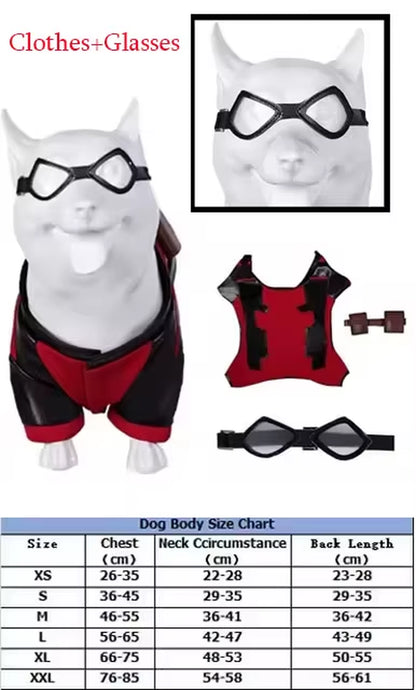 Pet Dog Halloween Costume - Red Pool Outfit with Goggles for Small and Large Dogs