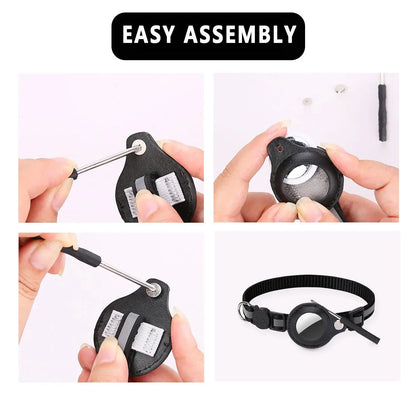 Adjustable Reflective Cat Collar with Detachable Airtag Holder Waterproof Anti-Lost Pet Collar for Kitten